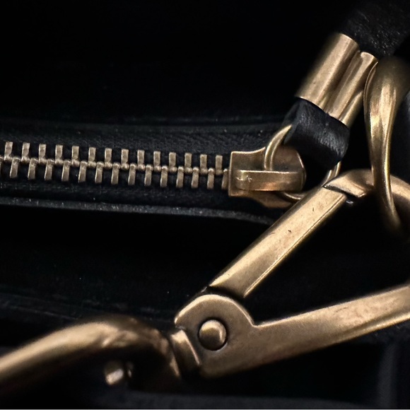 J. Crew Black Leather Tote with Strap Like New! Shoulder or Tote - Picture 7 of 10